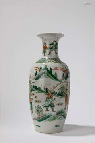 A Famille Verte baluster vase. China, late Qing dynasty