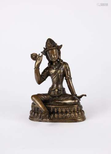 A gilt bronze deity. India, late 19th c.