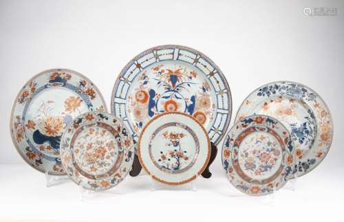 Six Imari plates. 18th/19th c.