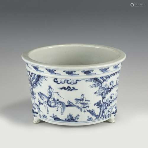 MING BLUE & WHITE INCENSE BURNER