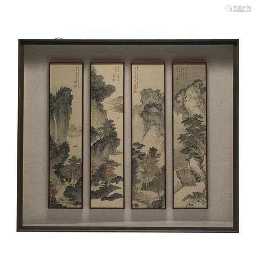 Framed Puru Landscape Quadruplets