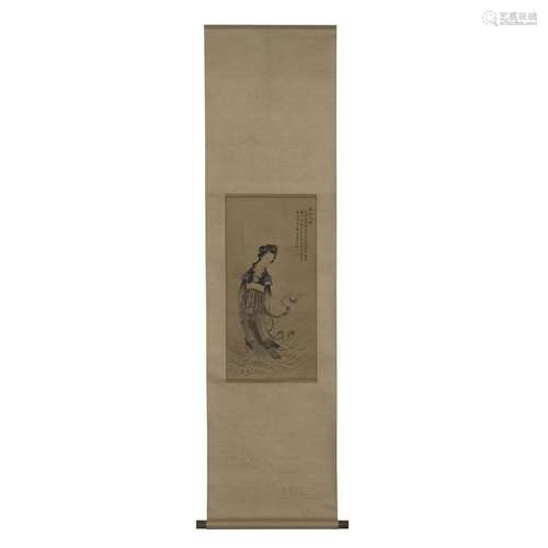 Fei Danxu Female Figure Scroll Painting