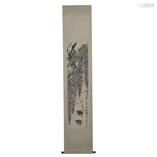 Qi Baishi signed Chinese Scroll Painting