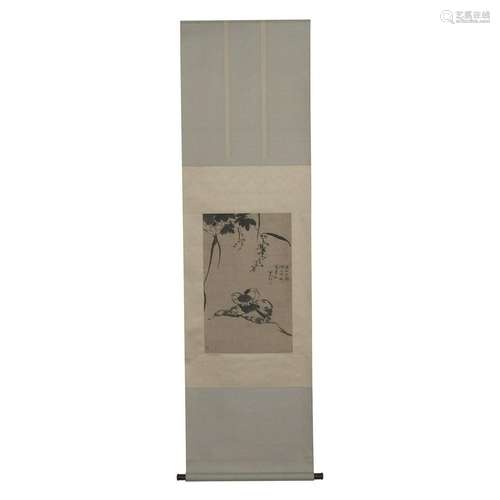 Bada Shanren signed Chinese Scroll Painting