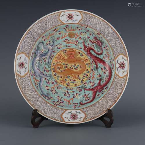 Famous pastel cloud and dragon pattern folded along the larg...