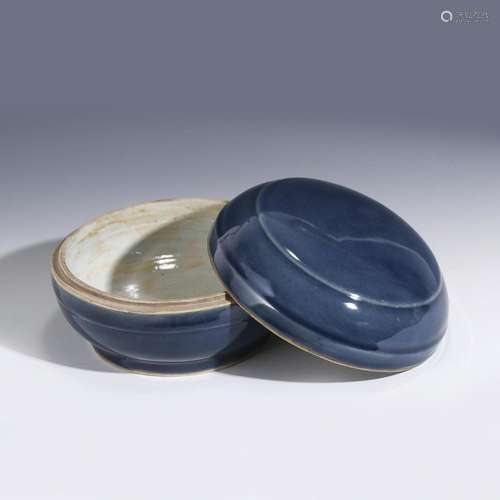 MING BLUE GLAZE TUREEN LIDDED BOX