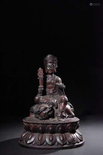 Agarwood Carved Manjusri Bodhisattva Ornament
