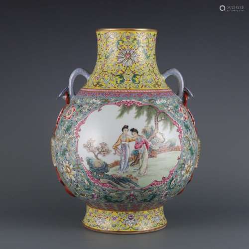 Ruyi Ear Zun with Pastel Passiflora Pattern Consecration and...