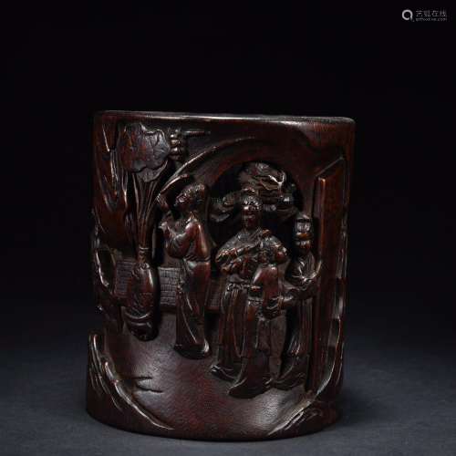 Agarwood Woodcarving Character Story Pen Holder