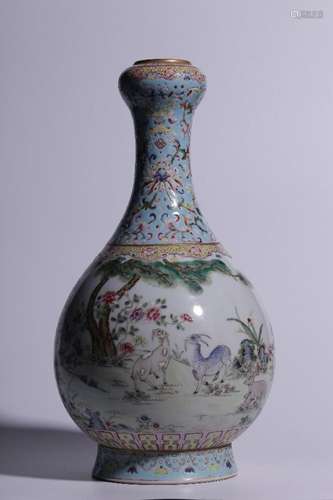 Pastel double goat pattern garlic bottle