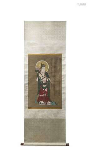 Ding GuanpengBuddha image on silk