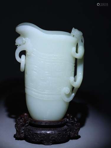 Hetian Jade Dragon Cup