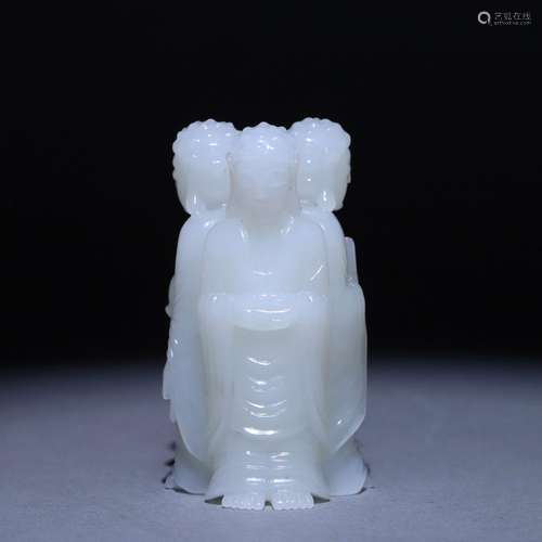 Hetian jade three saints of the west