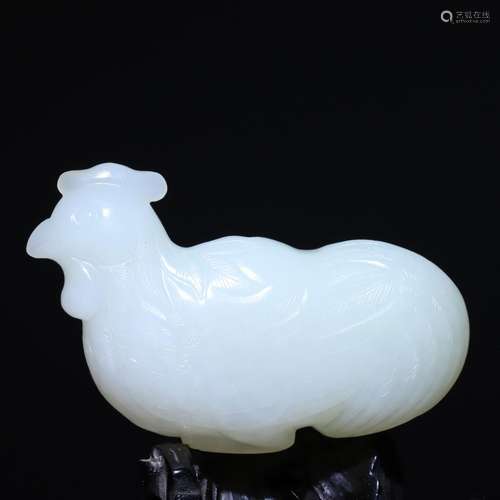 Hetian Jade Great Auspicious Zodiac Rooster Handle