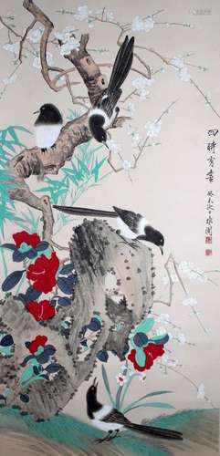 Yu Fei's painting of flowers and birds