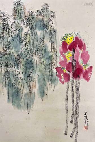 Wu Guanzhongflower illustration