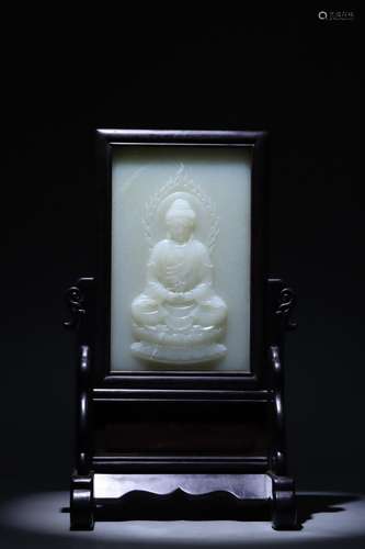 Interstitial screen of Hetian Jade Buddha Statue