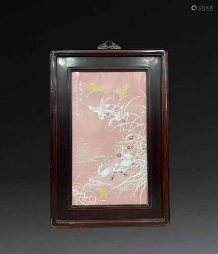 Wang Bu Peach Blossom Pile White Porcelain Plate Painting