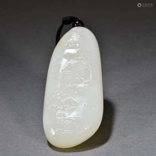 Hetian jade seed material handle pieces