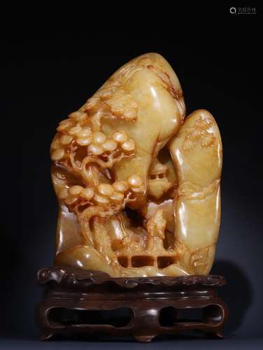 hetian jade mountain ornament