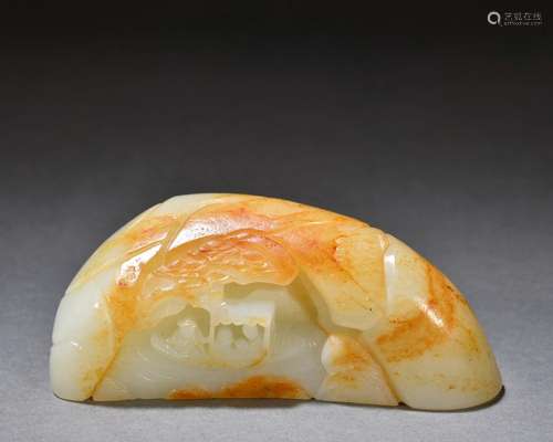 Hetian Yuyuan Stone Carved Landscape Figure Ornament