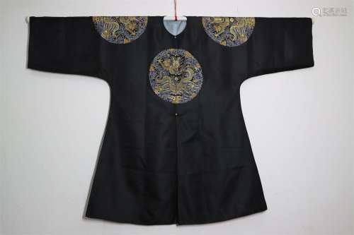 Chinese dragon pattern embroidered clothing, Qing