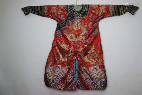 Chinese Red Dragon Robe, Qing