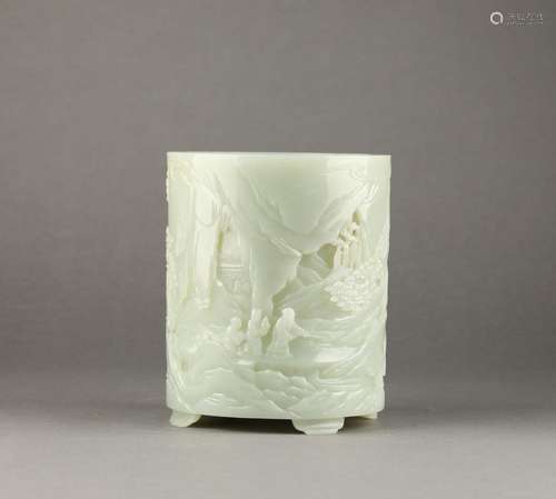 China Hetian Jade Carving Penholder, 18th