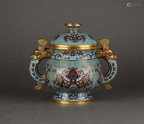 Chinese Bronze Cloisonne Furnace, Qianlong