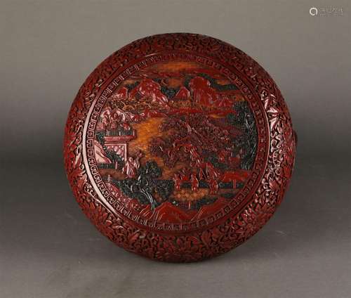 Chinese lacquer carving box