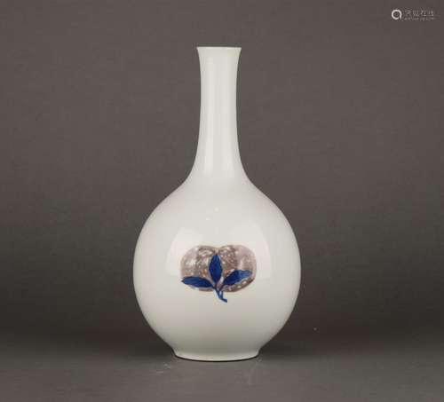 Chinese blue and white underglaze red porcelain vase, Kangxi