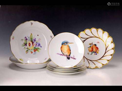 8 pieces of porcelain, porcelain painter ArminUhlig, 20th