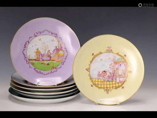 7 plates, porcelain painter A. Uhlig auf Lichte and