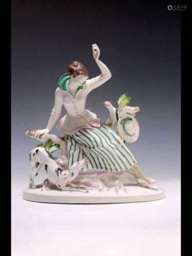 Large porcelain figurine \'Good friends\', designed by