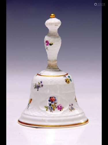 Small table bell, Meissen, around 1750, fine polychrome