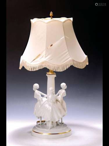 Table lamp, Fraureuth art department, 1920s, porcelain