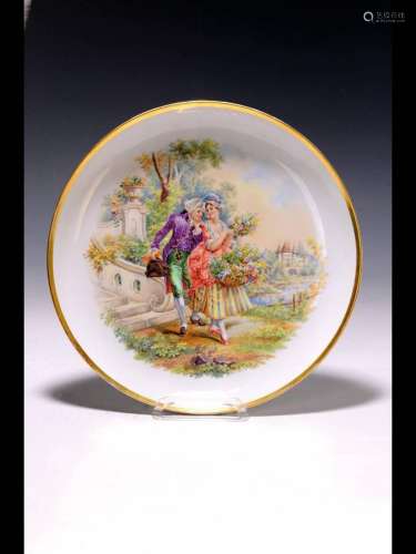 Large wall plate, Rosenthal Bavaria, 1920-30s,lovers in a