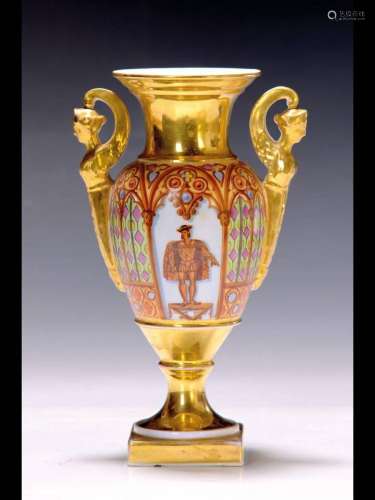 Amphora vase, German, around 1835-40, polychrome
