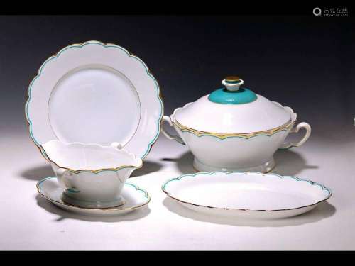 Dining service, Art Deco, 1930s, porcelain, decorated in