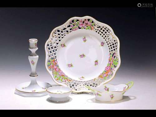 4 parts porcelain, Herend Hungary, decor cherry