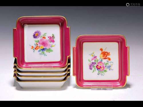6 small bowls, Meissen, 2nd half of the 20th century
