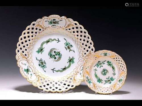 Large and small dessert plate, Meissen, 20th century