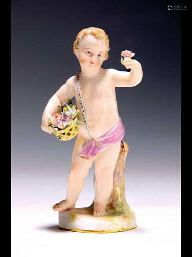 Porcelain figure Amorette as a flower child, Meissen