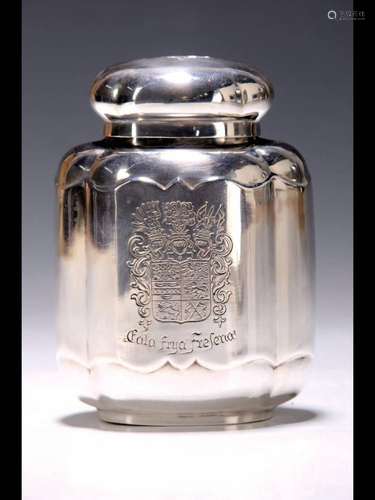 Silver tea caddy, probably East Frisia, around 1900/20