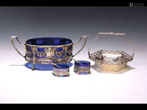 4 pieces of silver, German, Hanau, around 1910-20, 800