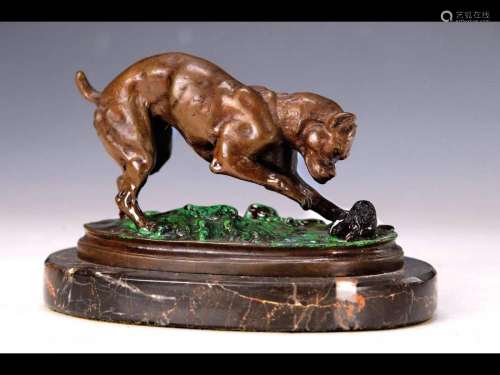 Pair of bronze dogs, after Antoine Louis Barye