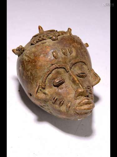 Bronze head, Baule/Ivory Coast, middle of the 20th