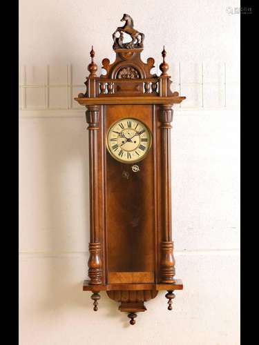 Large wall clock with two weights, Wilhelminian