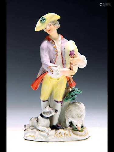 Porcelain figurine \'bagpipe player\', Meissen, model J.J