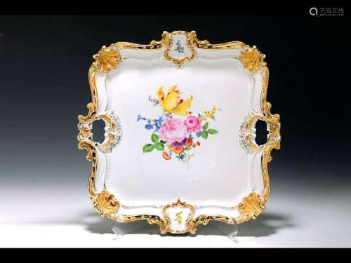 Large ceremonial platter, Meissen, B-shape, 2nd quality